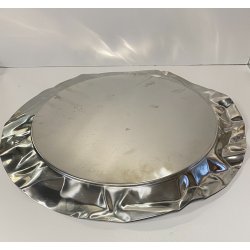 VASSOIO ACCIAIO INOX "Foix" DESIGN  Lluis Clotet PER ALESSI ø 44 cm VINTAGE TRAY