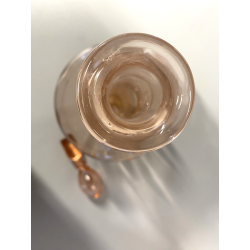 BOTTIGLIA VINTAGE CON TAPPO CARAFFA DECANTER VETRO ROSA PESCA NERVATURE '30