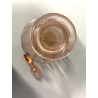 BOTTIGLIA VINTAGE CON TAPPO CARAFFA DECANTER VETRO ROSA PESCA NERVATURE '30
