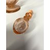 BOTTIGLIA VINTAGE CON TAPPO CARAFFA DECANTER VETRO ROSA PESCA NERVATURE '30