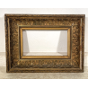 ANTICA CORNICE BAROCCA DORATA epoca 900 OLD LEGNO SCOLPITO FOGLIA ORO 44 X 59 CM