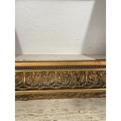 ANTICA CORNICE BAROCCA DORATA epoca 900 OLD LEGNO SCOLPITO FOGLIA ORO 44 X 59 CM