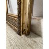 ANTICA CORNICE BAROCCA DORATA epoca 900 OLD LEGNO SCOLPITO FOGLIA ORO 44 X 59 CM