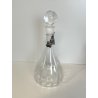 grande BOTTIGLIA DECANTER VETRO decoro FOGLIA VITE ARGENTO 925 h 33 cm
