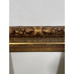 ANTICA CORNICE BAROCCA DORATA epoca 800 OLD LEGNO SCOLPITO FOGLIA ORO 63 X 52 CM