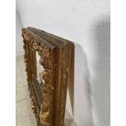 ANTICA CORNICE BAROCCA DORATA epoca 800 OLD LEGNO SCOLPITO FOGLIA ORO 63 X 52 CM