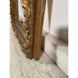 ANTICA CORNICE BAROCCA DORATA epoca 800 OLD LEGNO SCOLPITO FOGLIA ORO 63 X 52 CM