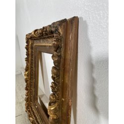 ANTICA CORNICE BAROCCA DORATA epoca 800 OLD LEGNO SCOLPITO FOGLIA ORO 63 X 52 CM