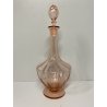 BOTTIGLIA VINTAGE CON TAPPO DECANTER CARAFFA VETRO ROSA PESCA NERVATURE '30