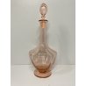BOTTIGLIA VINTAGE CON TAPPO DECANTER CARAFFA VETRO ROSA PESCA NERVATURE '30