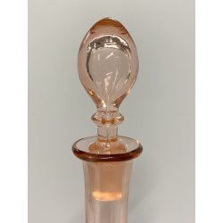 BOTTIGLIA VINTAGE CON TAPPO DECANTER CARAFFA VETRO ROSA PESCA NERVATURE '30