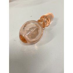 BOTTIGLIA VINTAGE CON TAPPO DECANTER CARAFFA VETRO ROSA PESCA NERVATURE '30