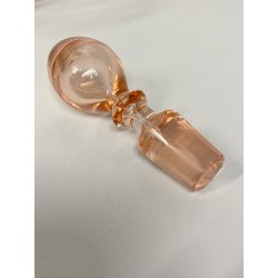 BOTTIGLIA VINTAGE CON TAPPO DECANTER CARAFFA VETRO ROSA PESCA NERVATURE '30