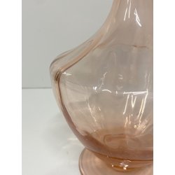 BOTTIGLIA VINTAGE CON TAPPO DECANTER CARAFFA VETRO ROSA PESCA NERVATURE '30