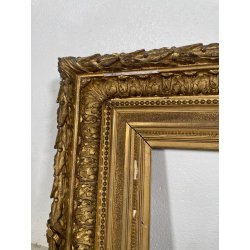 ANTICA GRANDE CORNICE BAROCCA DORATA epoca 800 OLD LEGNO FOGLIA ORO 58 X 71 CM