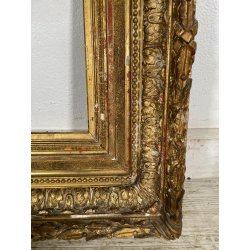 ANTICA GRANDE CORNICE BAROCCA DORATA epoca 800 OLD LEGNO FOGLIA ORO 58 X 71 CM