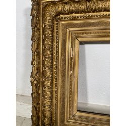 ANTICA GRANDE CORNICE BAROCCA DORATA epoca 800 OLD LEGNO FOGLIA ORO 58 X 71 CM