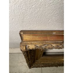 ANTICA GRANDE CORNICE BAROCCA DORATA epoca 800 OLD LEGNO FOGLIA ORO 58 X 71 CM