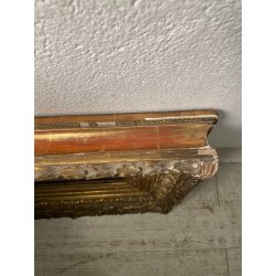 ANTICA GRANDE CORNICE BAROCCA DORATA epoca 800 OLD LEGNO FOGLIA ORO 58 X 71 CM