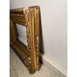 ANTICA GRANDE CORNICE BAROCCA DORATA epoca 800 OLD LEGNO FOGLIA ORO 58 X 71 CM