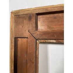 ANTICA GRANDE CORNICE BAROCCA DORATA epoca 800 OLD LEGNO FOGLIA ORO 58 X 71 CM