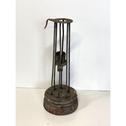 ANTICO candeliere PORTA CANDELA ferro battuto LUME BUGIA epoca 1600 fatto a mano