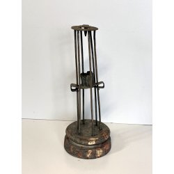 ANTICO candeliere PORTA CANDELA ferro battuto LUME BUGIA epoca 1600 fatto a mano