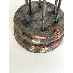 ANTICO candeliere PORTA CANDELA ferro battuto LUME BUGIA epoca 1600 fatto a mano