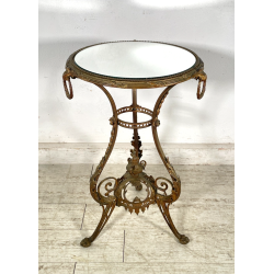ANTICO RARO TAVOLINO TRESPOLO LIBERTY VITTORIANO OTTONE EPOCA 1800 SPECCHIO OLD