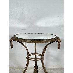 ANTICO RARO TAVOLINO TRESPOLO LIBERTY VITTORIANO OTTONE EPOCA 1800 SPECCHIO OLD