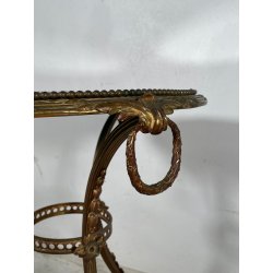 ANTICO RARO TAVOLINO TRESPOLO LIBERTY VITTORIANO OTTONE EPOCA 1800 SPECCHIO OLD