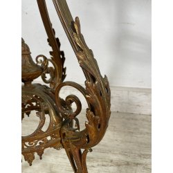 ANTICO RARO TAVOLINO TRESPOLO LIBERTY VITTORIANO OTTONE EPOCA 1800 SPECCHIO OLD