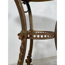 ANTICO RARO TAVOLINO TRESPOLO LIBERTY VITTORIANO OTTONE EPOCA 1800 SPECCHIO OLD