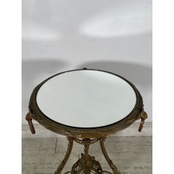 ANTICO RARO TAVOLINO TRESPOLO LIBERTY VITTORIANO OTTONE EPOCA 1800 SPECCHIO OLD