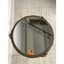 ANTICO RARO TAVOLINO TRESPOLO LIBERTY VITTORIANO OTTONE EPOCA 1800 SPECCHIO OLD