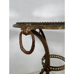 ANTICO RARO TAVOLINO TRESPOLO LIBERTY VITTORIANO OTTONE EPOCA 1800 SPECCHIO OLD