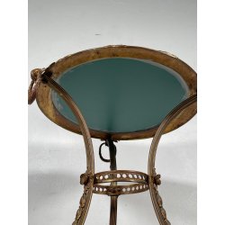 ANTICO RARO TAVOLINO TRESPOLO LIBERTY VITTORIANO OTTONE EPOCA 1800 SPECCHIO OLD