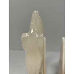 ANTICA COPPIA FERMALIBRI CAVALLO PIETRA ONICE HORSE BOOKENDS 1980