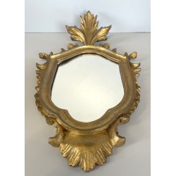 elegante piccola CONSOLE con SPECCHIERA DORATA epoca '900 stile BAROCCO legno