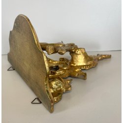 elegante piccola CONSOLE con SPECCHIERA DORATA epoca '900 stile BAROCCO legno