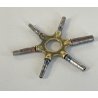 antica CHIAVE A STELLA ottone acciaio fine 800 RARA CHIAVE A RAGNO per OROLOGI