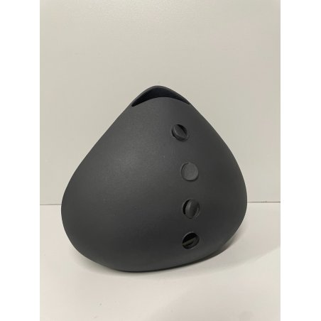 PICCOLO VASO CARAMICA DESIGN NERO OPACO FUTURISTA BOCCA VINTAGE EPOCA 1980