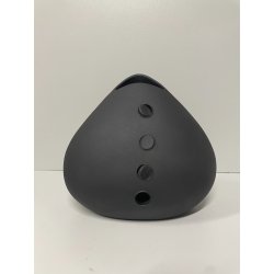 PICCOLO VASO CARAMICA DESIGN NERO OPACO FUTURISTA BOCCA VINTAGE EPOCA 1980