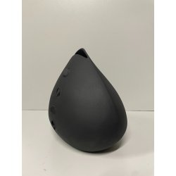 PICCOLO VASO CARAMICA DESIGN NERO OPACO FUTURISTA BOCCA VINTAGE EPOCA 1980