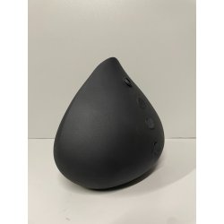 PICCOLO VASO CARAMICA DESIGN NERO OPACO FUTURISTA BOCCA VINTAGE EPOCA 1980