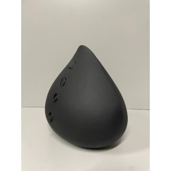 PICCOLO VASO CARAMICA DESIGN NERO OPACO FUTURISTA BOCCA VINTAGE EPOCA 1980