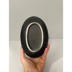 PICCOLO VASO CARAMICA DESIGN NERO OPACO FUTURISTA BOCCA VINTAGE EPOCA 1980