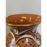 ANTICO VASO CERAMICA Zulimo Aretini DECORO CAVALLI SMALTO POLICROMO ORO 1950