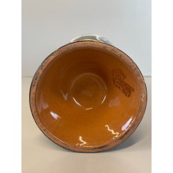 ANTICO VASO CERAMICA Zulimo Aretini DECORO CAVALLI SMALTO POLICROMO ORO 1950