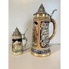 COPPIA BOCCALE BIRRA CERAMICA VINTAGE LIDED BEER STAIN Reinhold Markelbach '70